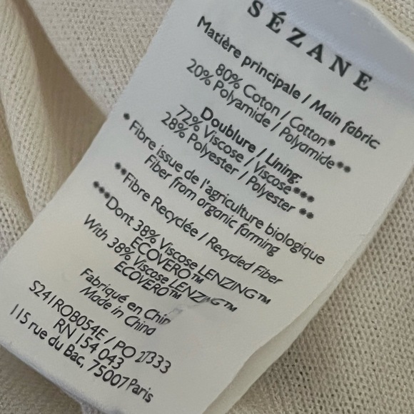 Sezane Red Ecru Emmanuelle Midi Dress in Twine Cherry XL - Picture 9 of 10